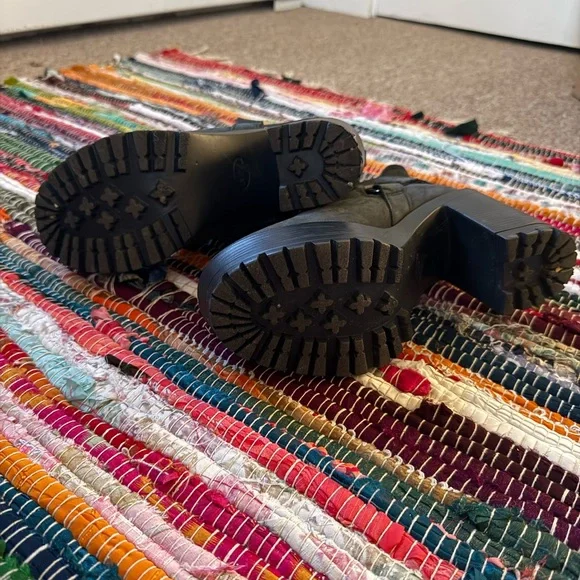 Dolls Kill Black Chunky Heeled Boots - Picture 2 of 6